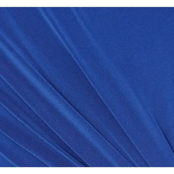 ADRIANNA PAPELL Draped One-Shoulder Jersey Blue Gown 6 NWT - Picture 6 of 10